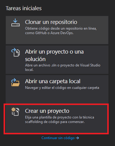 Inicio Visual Studio